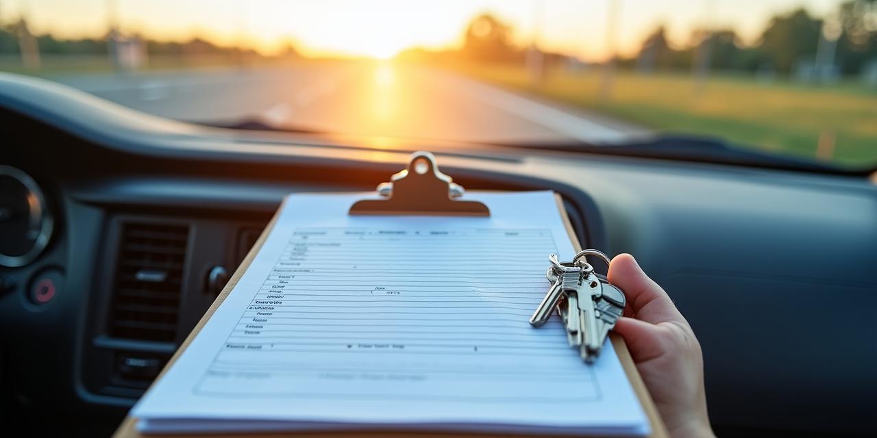 Close up of logistics paperwork on a truck dashboard